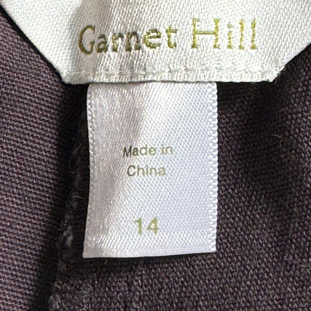 Garnet Hill NEW Pants 14 Cotton Dark Brown Slim Fit Zipper 4 Pockets No Tags - Picture 6 of 8